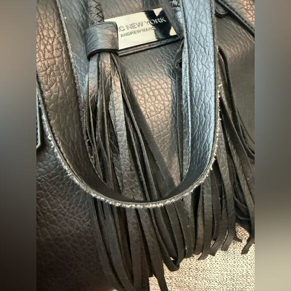 Andrew Marc New York black silver studded satchel - Picture 9 of 16